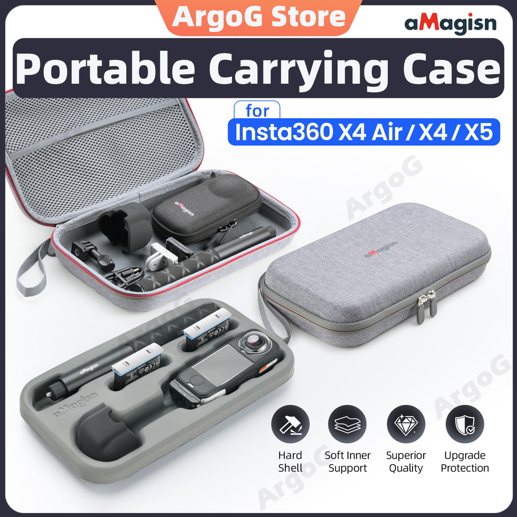 aMagisn Medium Size Carrying Case for Insta360 X5 / X4 Hard Shell ...