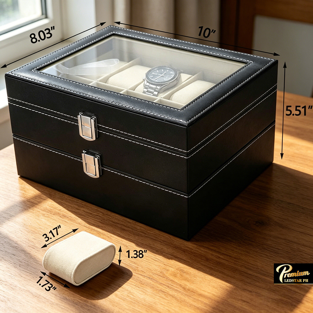 Watch Storage Organizer Case PVC Leather Jewelry Display Box | Shopee ...