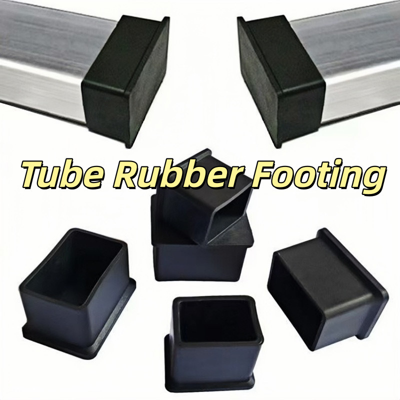 Anti-slip Square & Rectangular Tube Rubber Footing Chair Table Foot ...