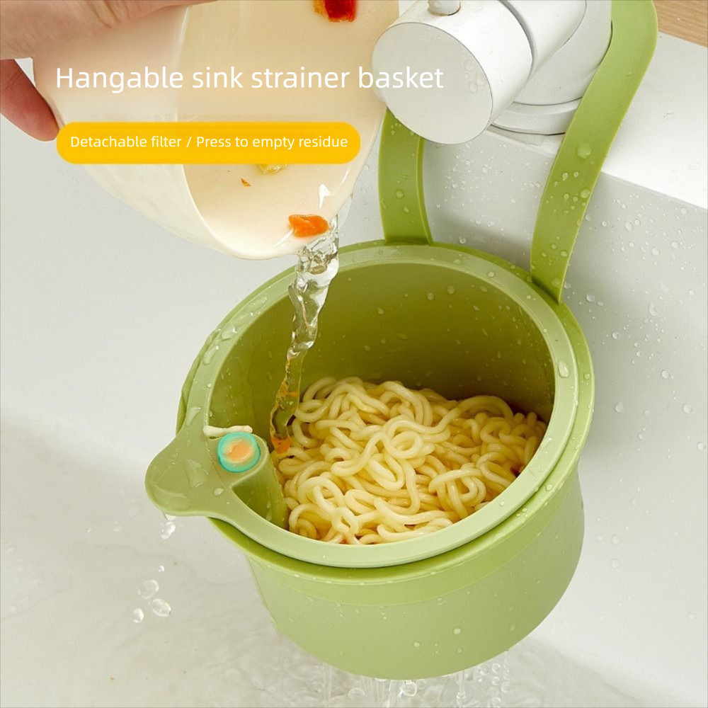 Kitchen Sink Drain Basket Faucet Hanging Food Waste Filter Quick Drain ...