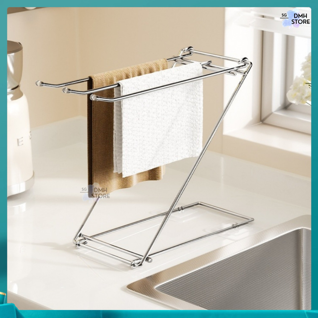 SG Kitchen Dish Cloth Drying Rack Stainless Steel Sink Towel Stand with ...