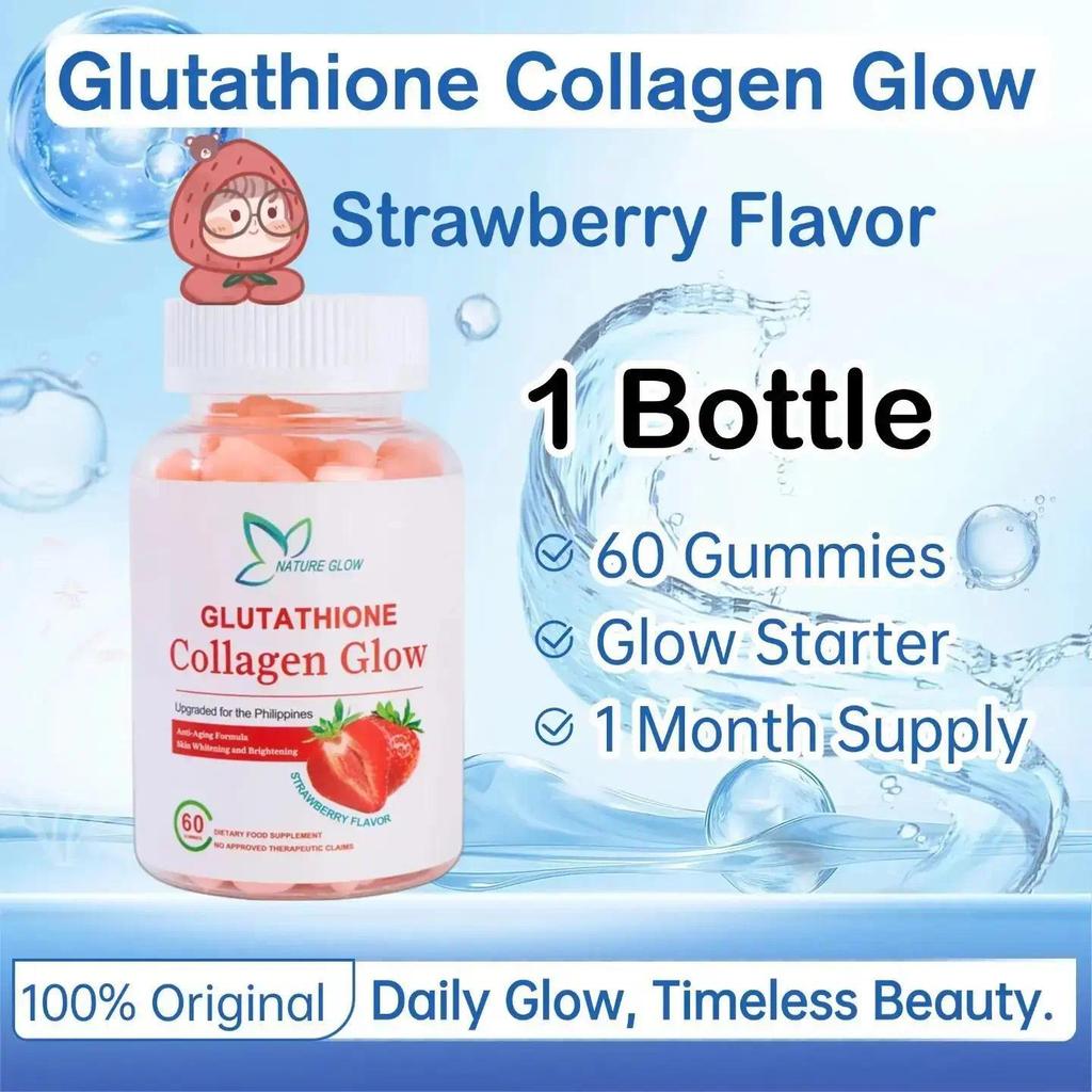 BUY 1 TAKE 2】Nature Glow Glutathione Collagen Gummies 60PC FDA Approved  Skin Supplement