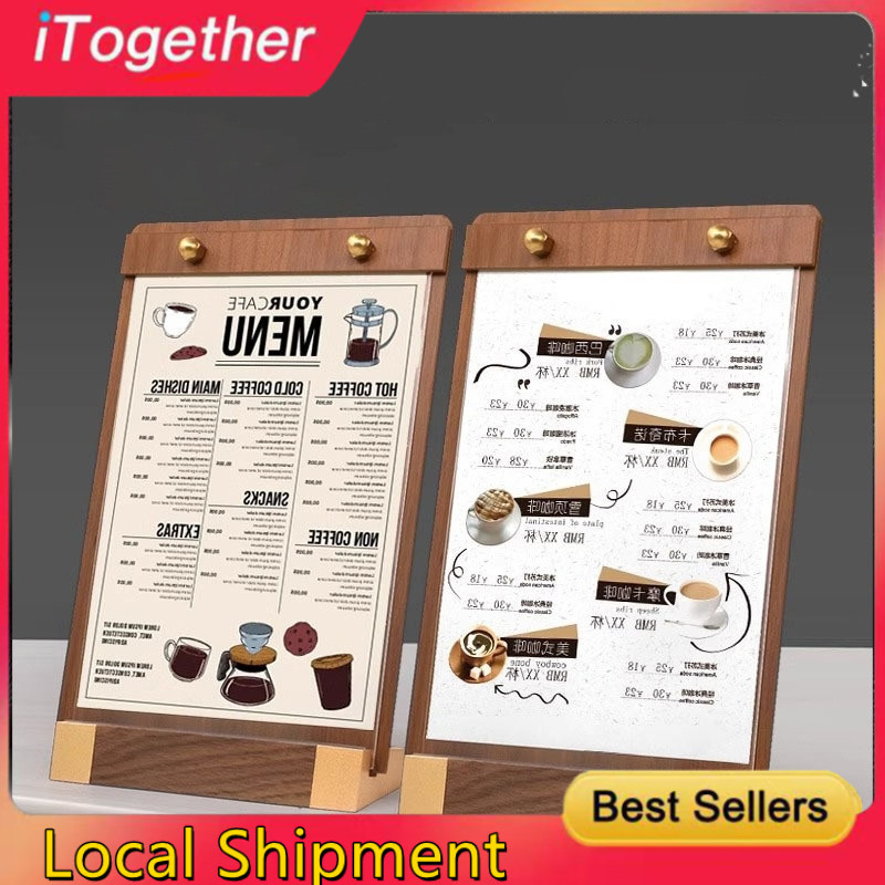 Milk Tea Shop Menu StandRestaurant Menu Display A4/A5 Board Wooden ...