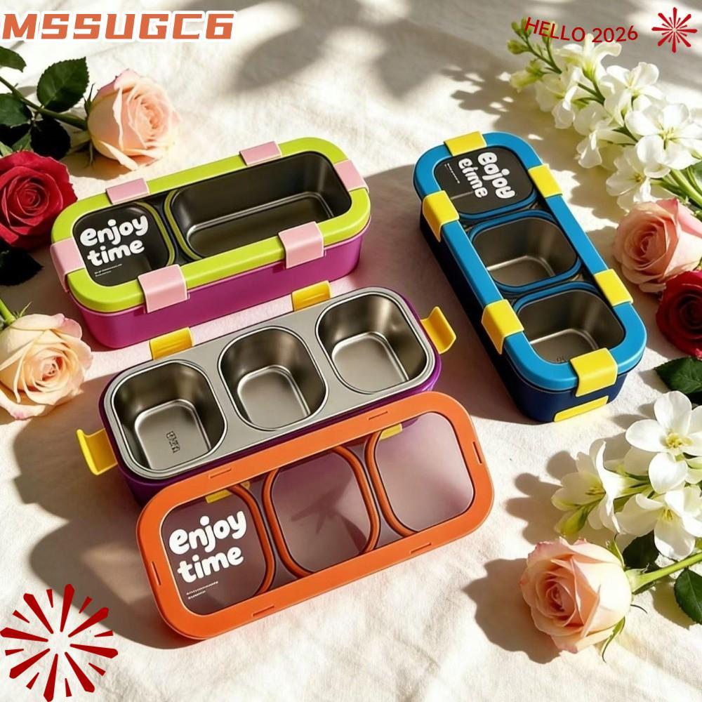 MSSUGC6 Stainless Steel Lunch Box, Rectangular Shape Divided ...