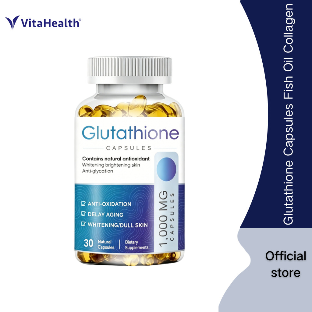 fish oil and glutathione Glutathione Capsules Collagen Fish Oil Antioxidant Anti-Agin Skin Whitening  Vitamin C 120pcs
