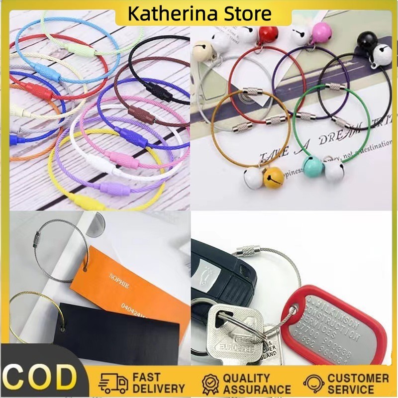 [Katherina] wire ring rope Painted Alloy Key Ring 50/100 pcs/pack Cable ...