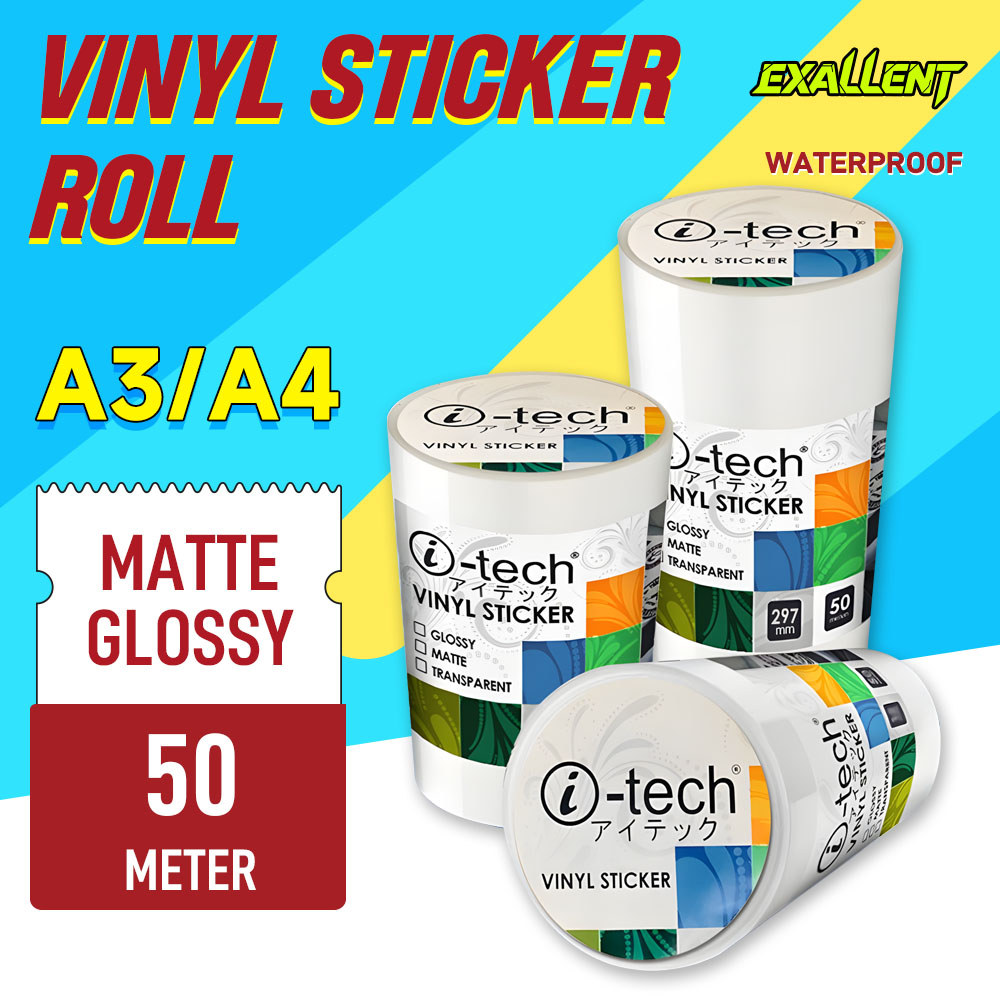 Vinyl Sticker Roll Waterproof Printable A4 & A3 50Meters ITech Brand ...