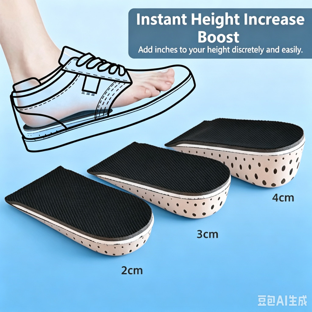 Invisible Height-Increasing Insoles with Soft Foam Soles - Reduce Foot ...