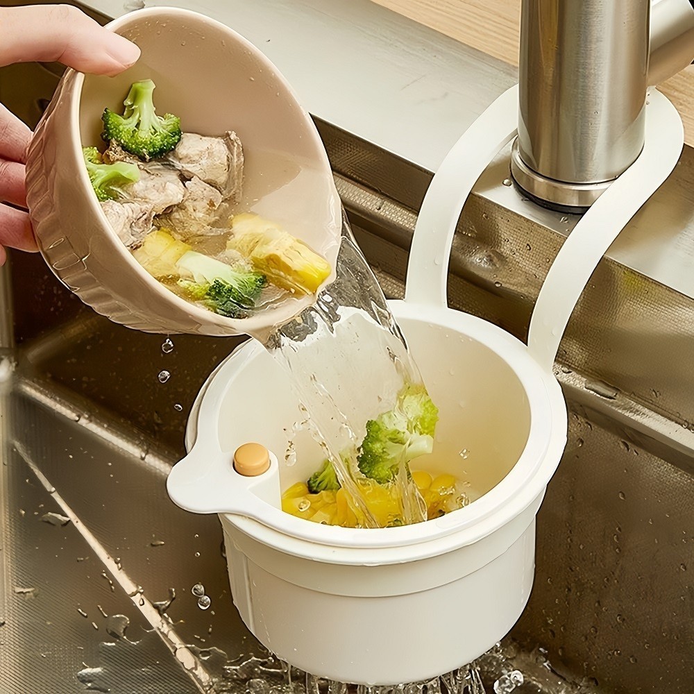 Kitchen Sink Drain Basket Faucet Hanging Food Waste Filter Quick Drain ...