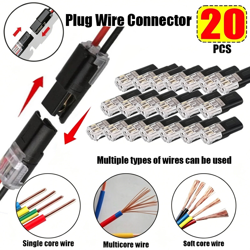 20Pcs 2 Pin Car Waterproof Fast Plug Wire Connector Cable Terminal ...