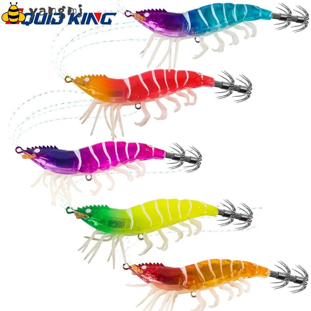 YANGMJ Pamingwit Ng Pusit Kahoy Na Hipon 105mm 11g Luminous Squid Jig ...