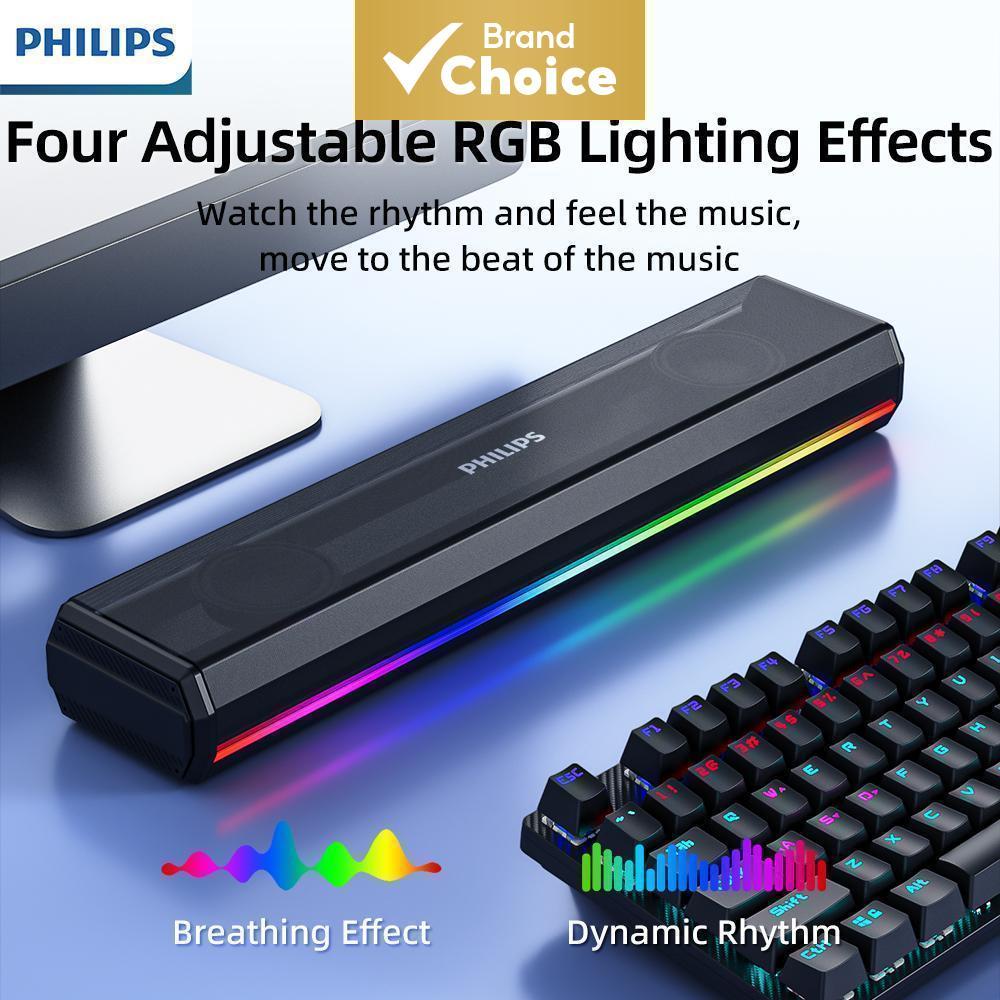 PHILIPS Portable Speaker with RGB Lighting 5W Dual Stereo Bluetooth ...