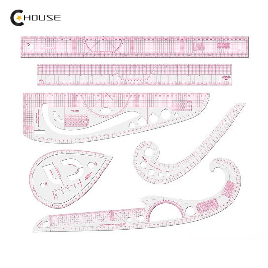 6PCS French Metric Ruler Clothing Fashion Curve Shaped Grading Rulers ...