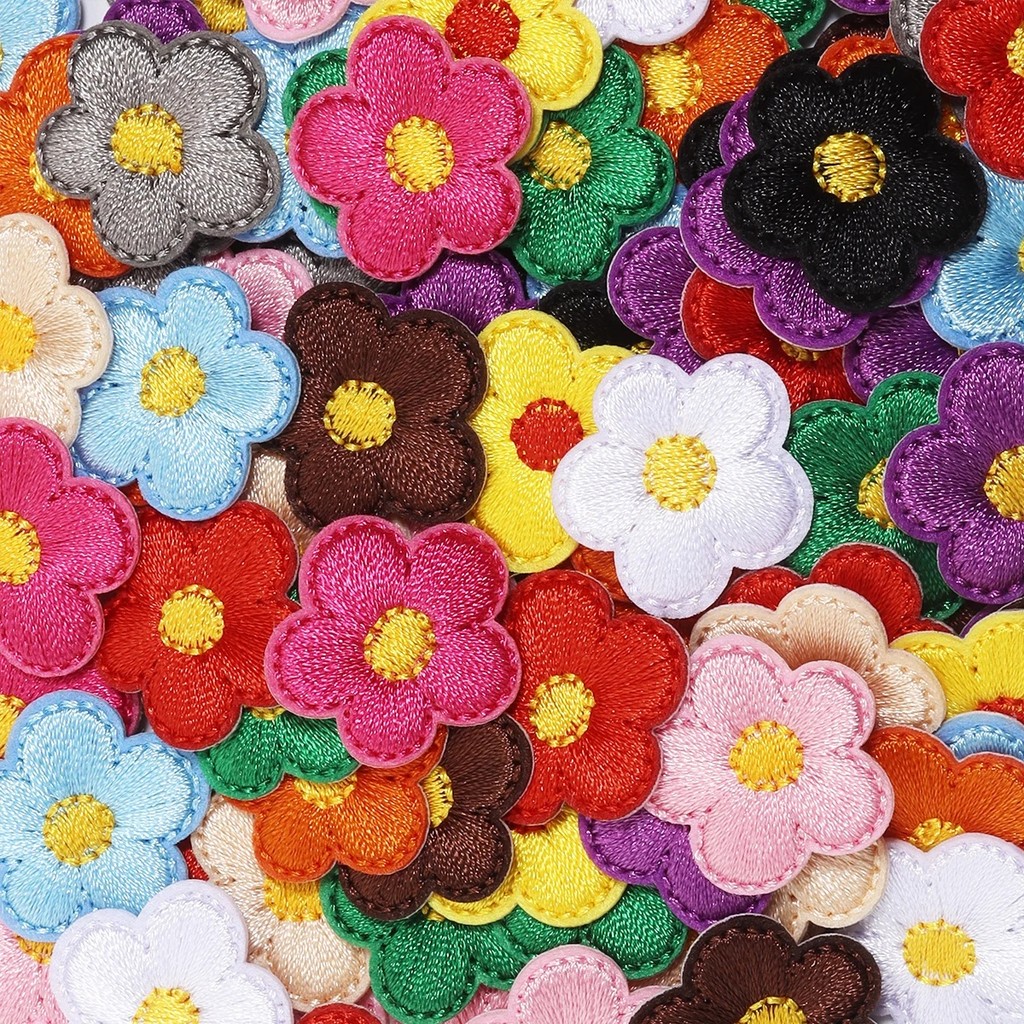 10pcs/lot Small Flower Embroidered Patches Polyester Cartoon Flower ...