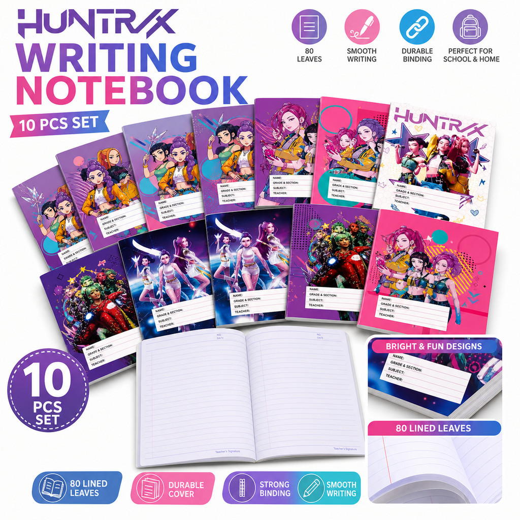 10PCS 80LVS ELEMENTARY NOTEBOOK CHARACTER COMPOSITION WRITING NOTEBOOK ...