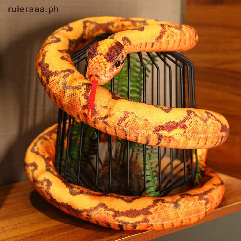 # ruieraaaPET # Artificial Python Plush Toy Long Snake Yellow Orange ...