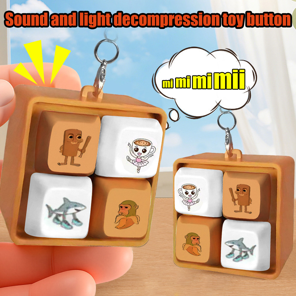 Compact 3D Sound Button Keychain With LED Light And Fun Sound Easy To ...