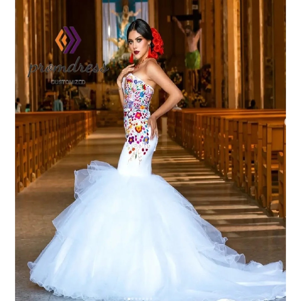 mexican mermaid wedding dress prom mexican mermaid dress Sexy Deep V-neck Tulle Mermaid Prom Dress  Sequins Long With Spaghetti Straps