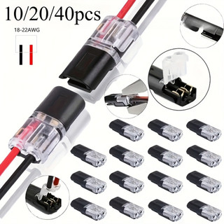 10/20/40pcs Quick Splice Wire Connectors, 2-Pin 2-Way Dual-Wire Plug-in ...