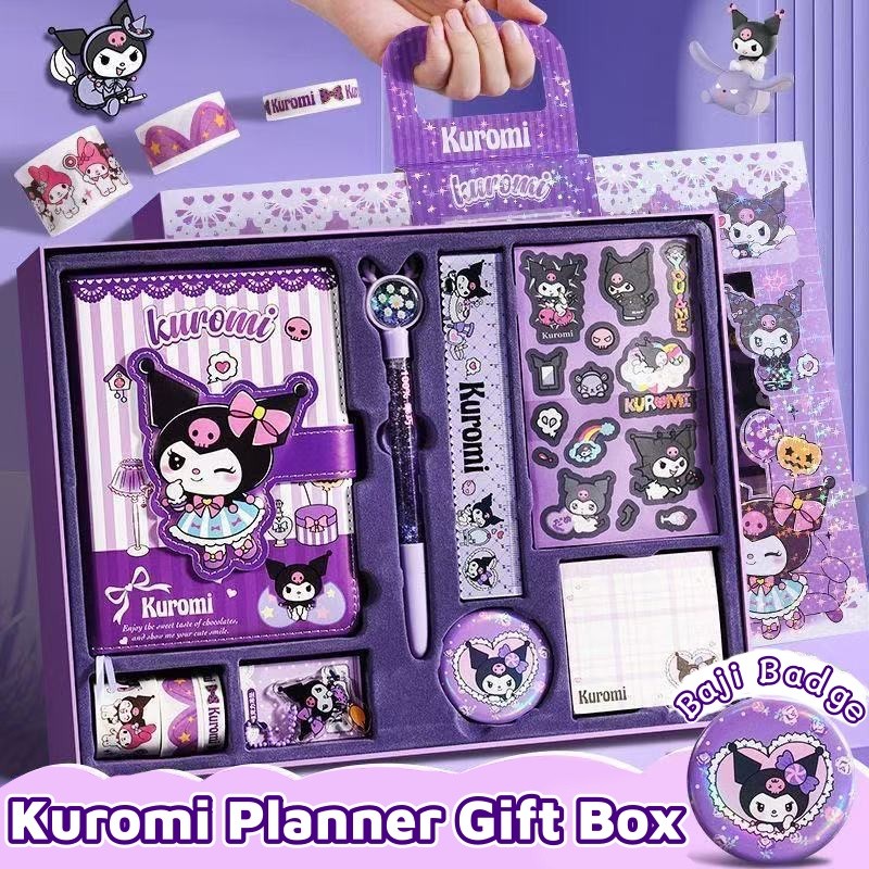 Sanrio Magnetic Buckle Handbook Stationery Set Kuromi Journal Gift Box ...