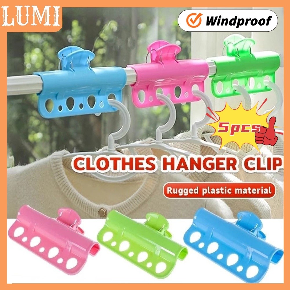5Pcs Windproof Clothes Hanger Clip Drying Hanging Buckle Clips Clothes ...