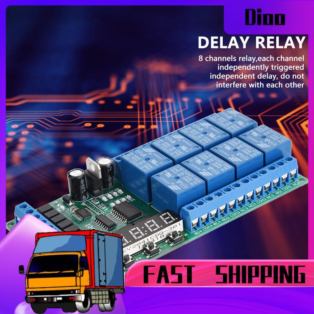 dioo Delay Cycle Timing Relay DC 12V 8CH LED Multifunction Time Switch ...
