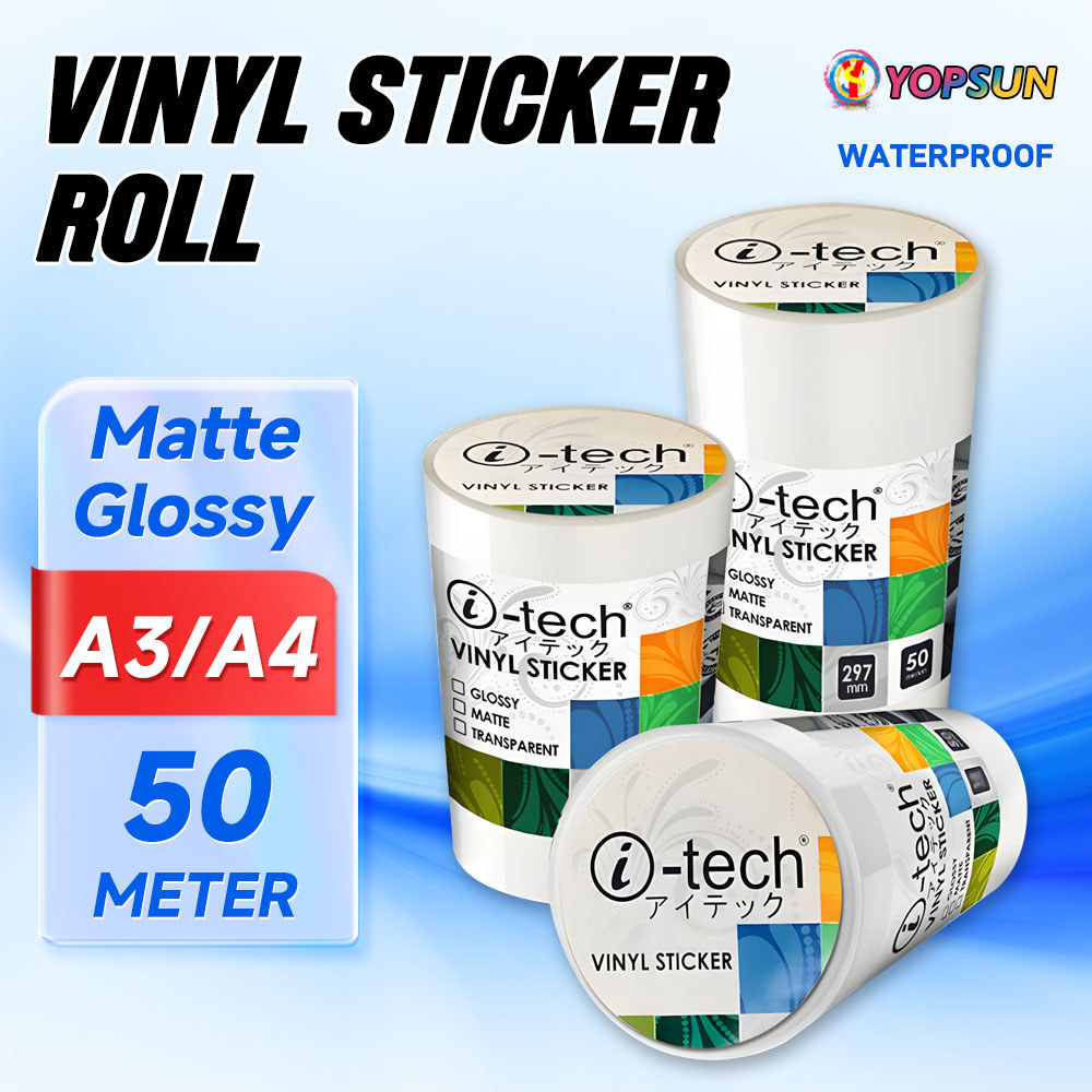 A4 & A3 Vinyl Sticker Roll Waterproof 50Meters Printable High Quality ...