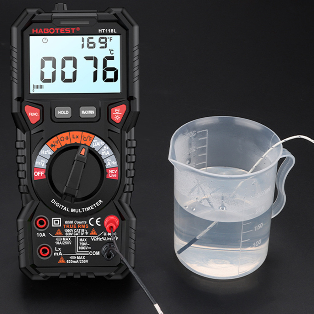 ღ Digital Multimeter 6000 Counts True RMS NCV HZ Ohm Capacitance Meter ...