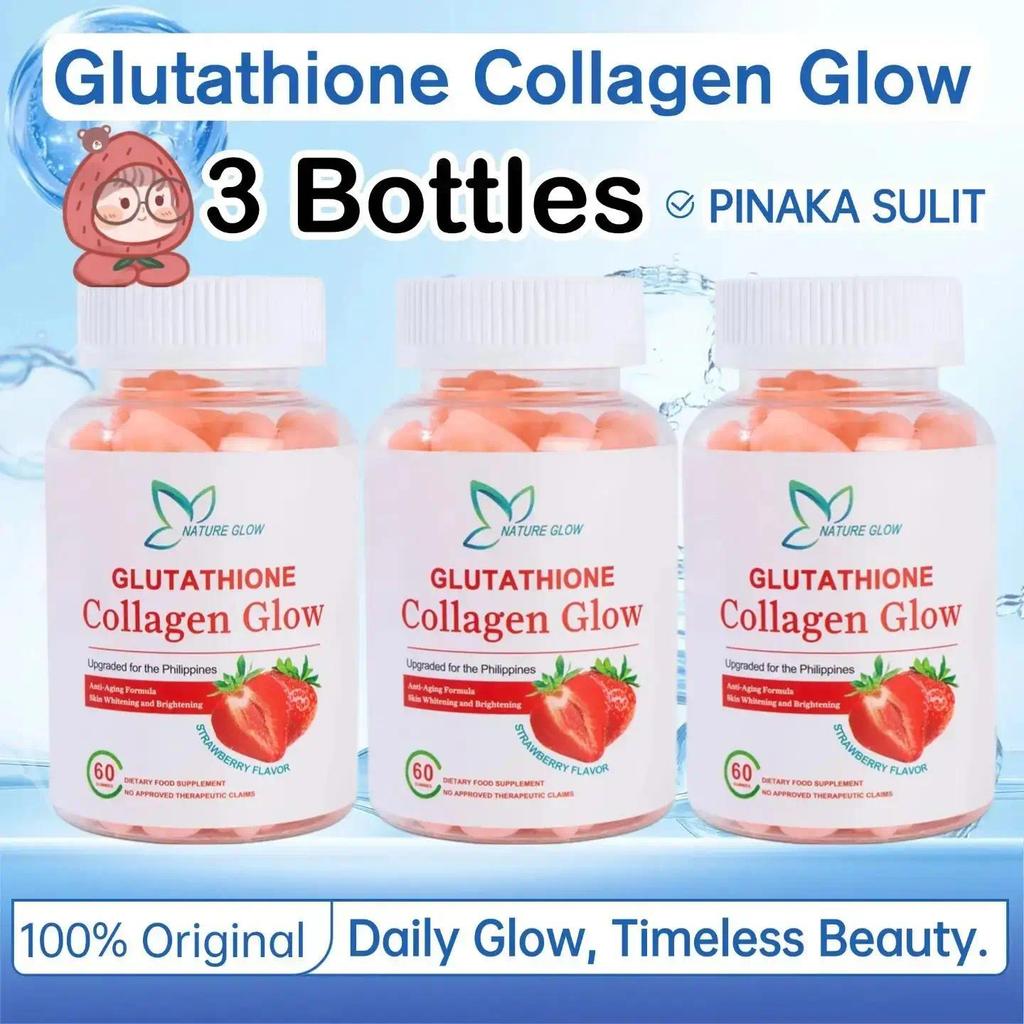 BUY 1 TAKE 2】Nature Glow Glutathione Collagen Gummies 60PC FDA Approved  Skin Supplement
