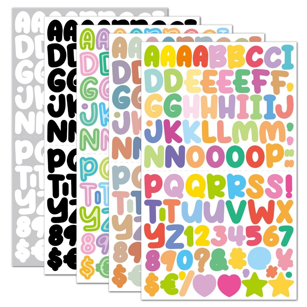 10sheets 0.5inch Cartoon English Letters Label Stickers Diy Cup Lunch ...
