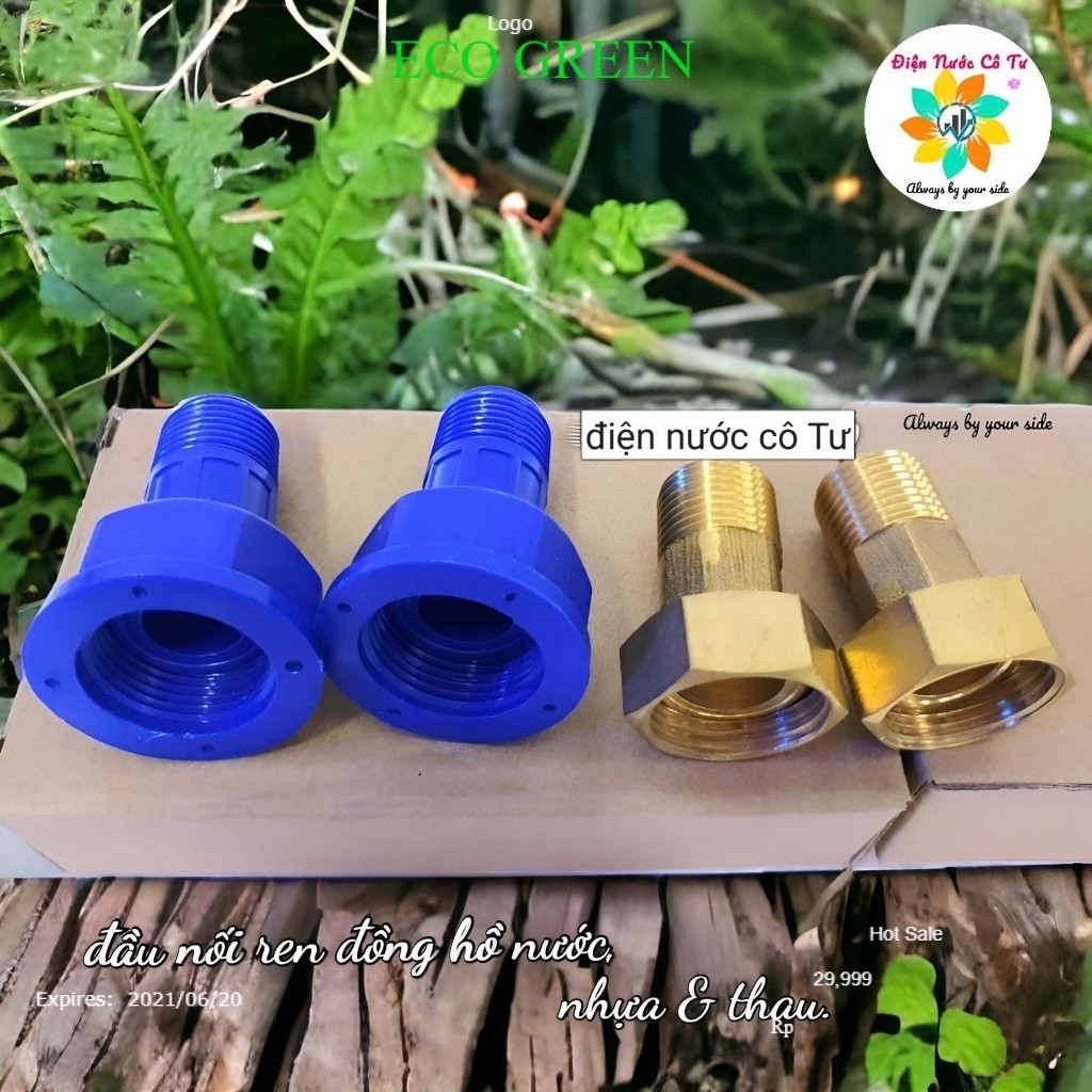 Thread connector for metal and plastic water meter (inner thread 27 ...