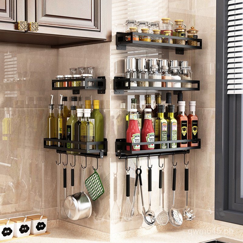 Storage Seasoning Rack Kitchen Organizer Oil Salt Sauce Vinegar Spice ...