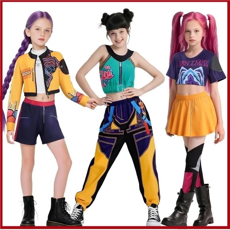 COD Kids Kpop Demon Hunters Rumi Zoey Mira Cosplay Huntrix Costume For ...