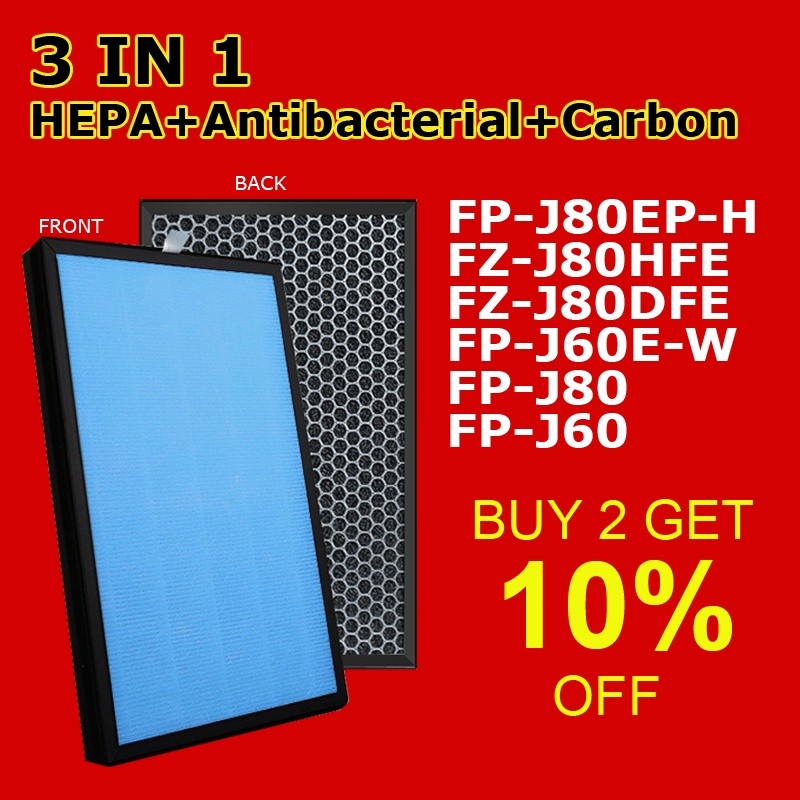Sharp FP-J80EP-H FZ-J80HFE & FZ-J80DFE Replacement Filter Set for Sharp ...
