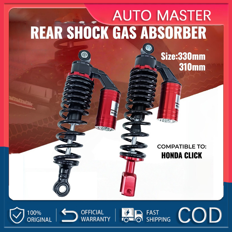HONDA CLICK V1 V2 V3 REAR SHOCK GAS ABSORBER W/ BASO 330MM 310MM Red ...