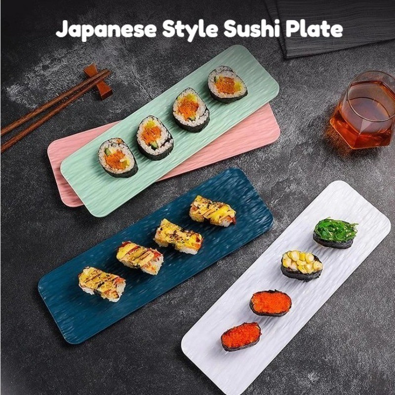 Japanese Style Sushi Serving Plate Rectangular Plastic Snack Plate ...