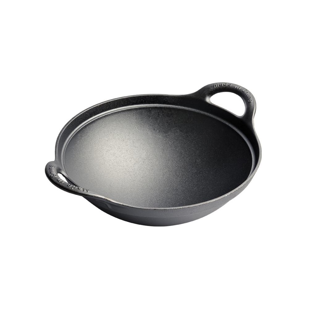 Cast Iron Pot Deepened Round Bottom Stir-fry Pan Non-coated Non-stick ...