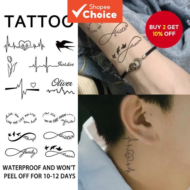 Delicate Pattern Tattoo Stickers - Unisex Waterproof Semi-Permanent ...