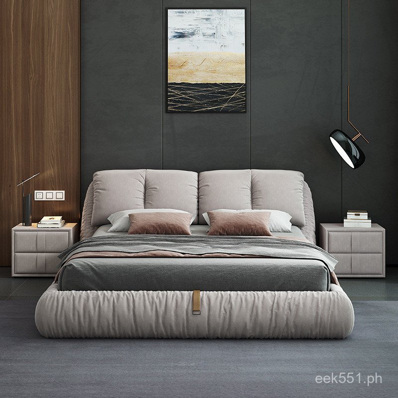 Technology Velvet Rice Modern Wedding Bed Storage Simple1.8Nordic ...