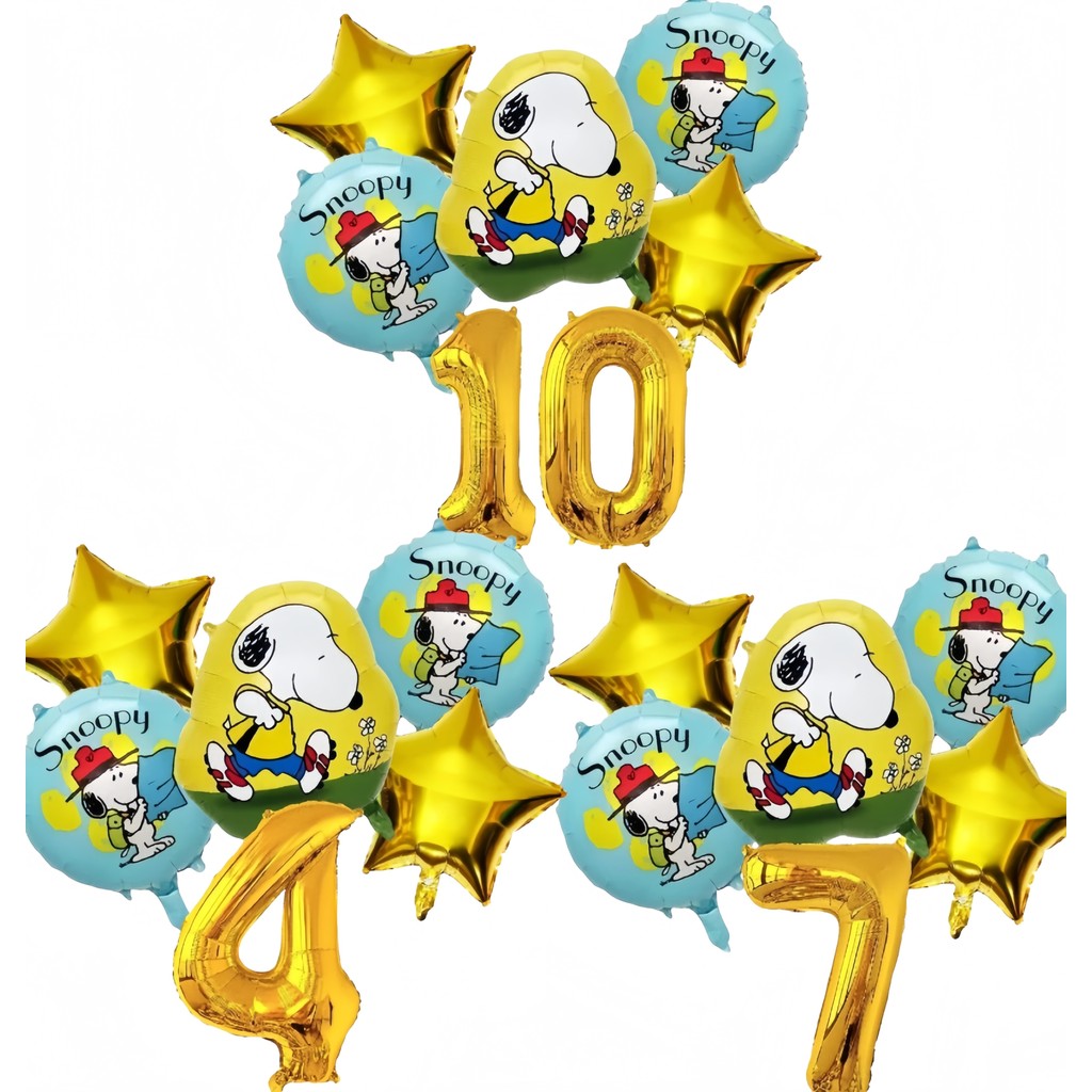 Snoopy yellow Theme Children's Party Cartoon Color Digital Aluminum ...