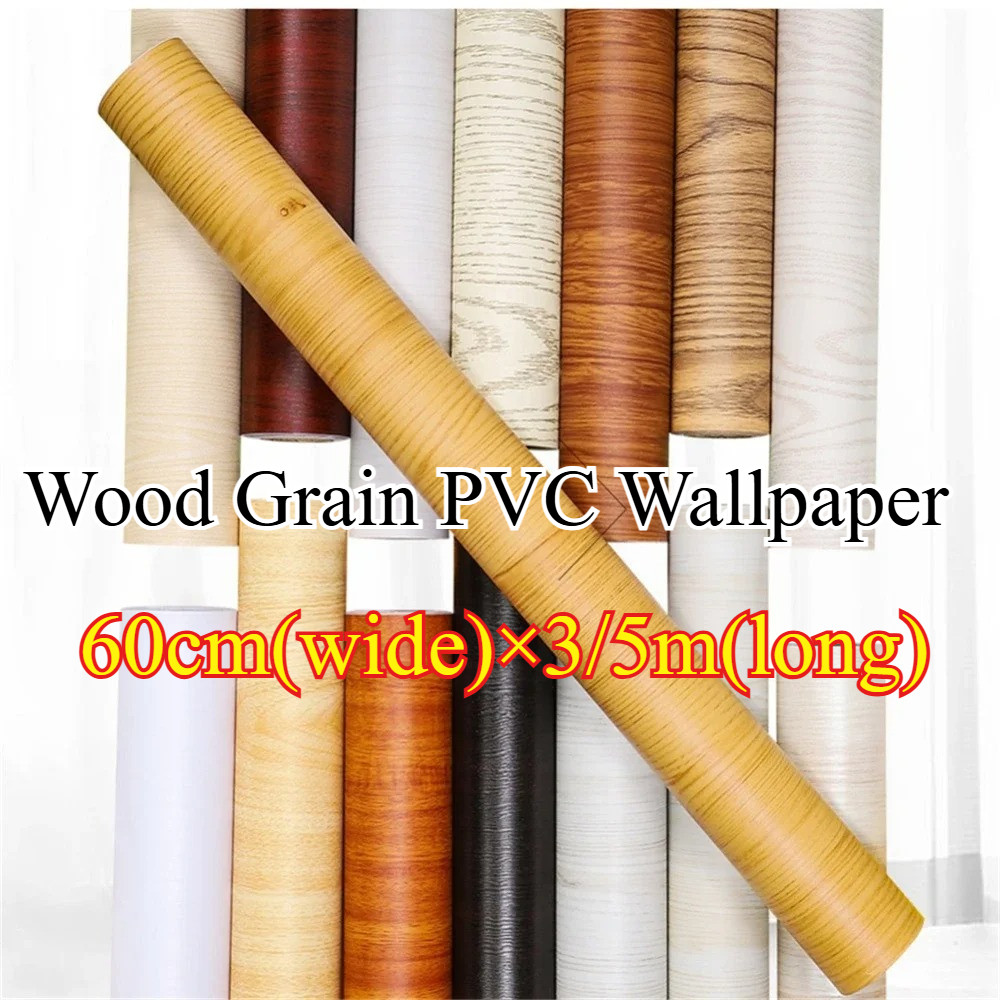 Wood Grain PVC Wallpaper for Door Wardrobe Cupboard Table Furniture ...