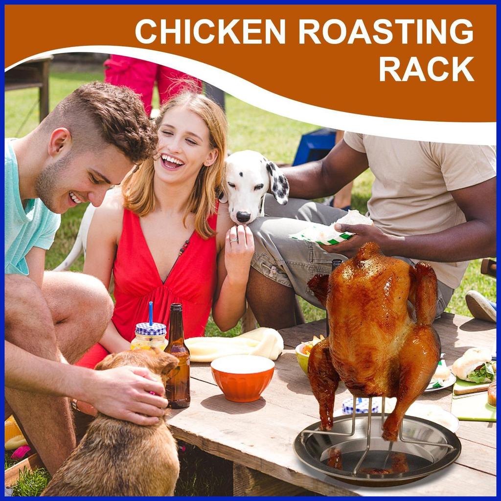 Beer Can Chicken Stand Stainless Steel Roaster Holder Vertical Roasting ...