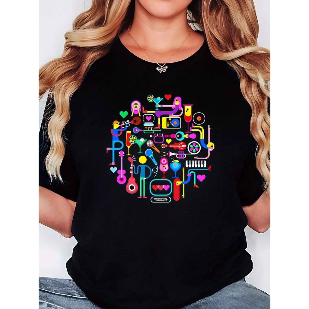Women's Music Festival T-Shirt - Rave & DJ Party Outfit with Neon Music  Icons (Guitar, Headphones, V | Shopee Philippines