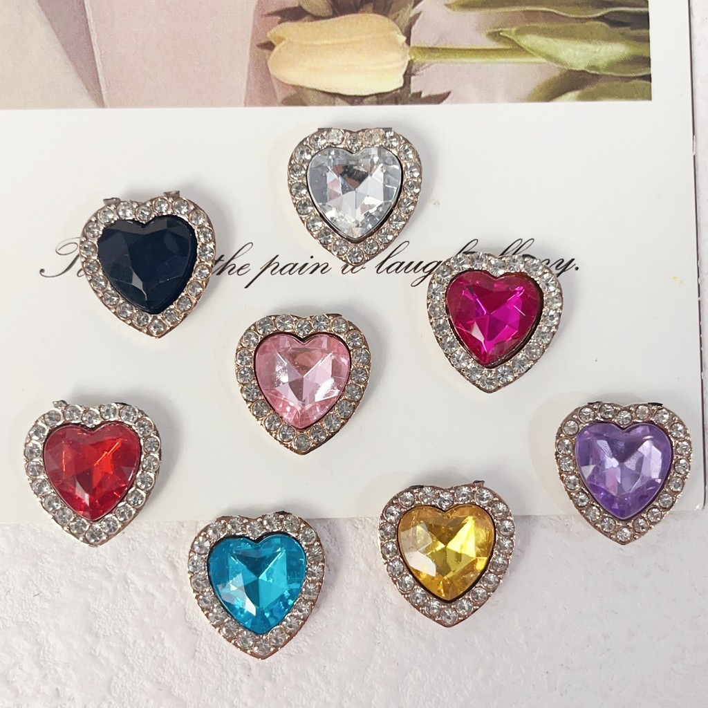 50pcs Love Heart Peach Heart Diamond Jewelry Accessories diy Hair Clip ...