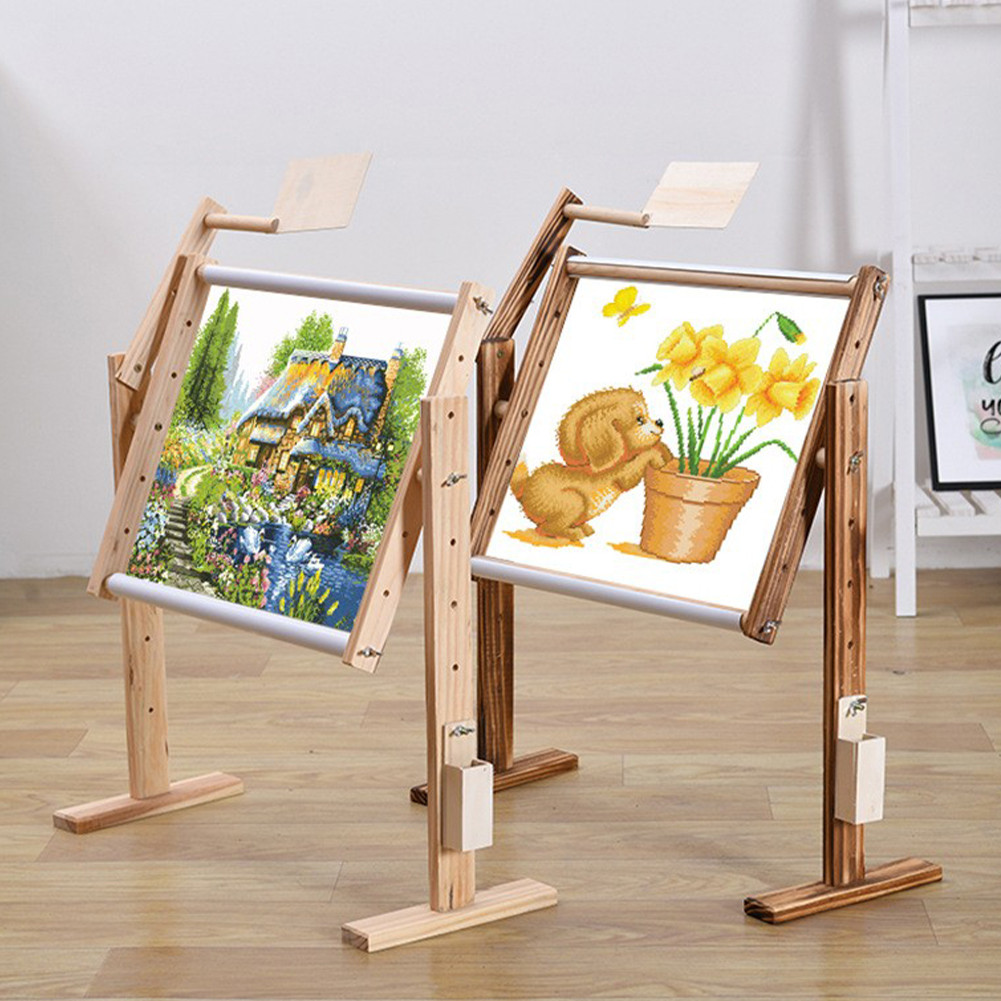 ** Adjustable Height Wooden Embroidery Floor Stand Needlework Stand ...