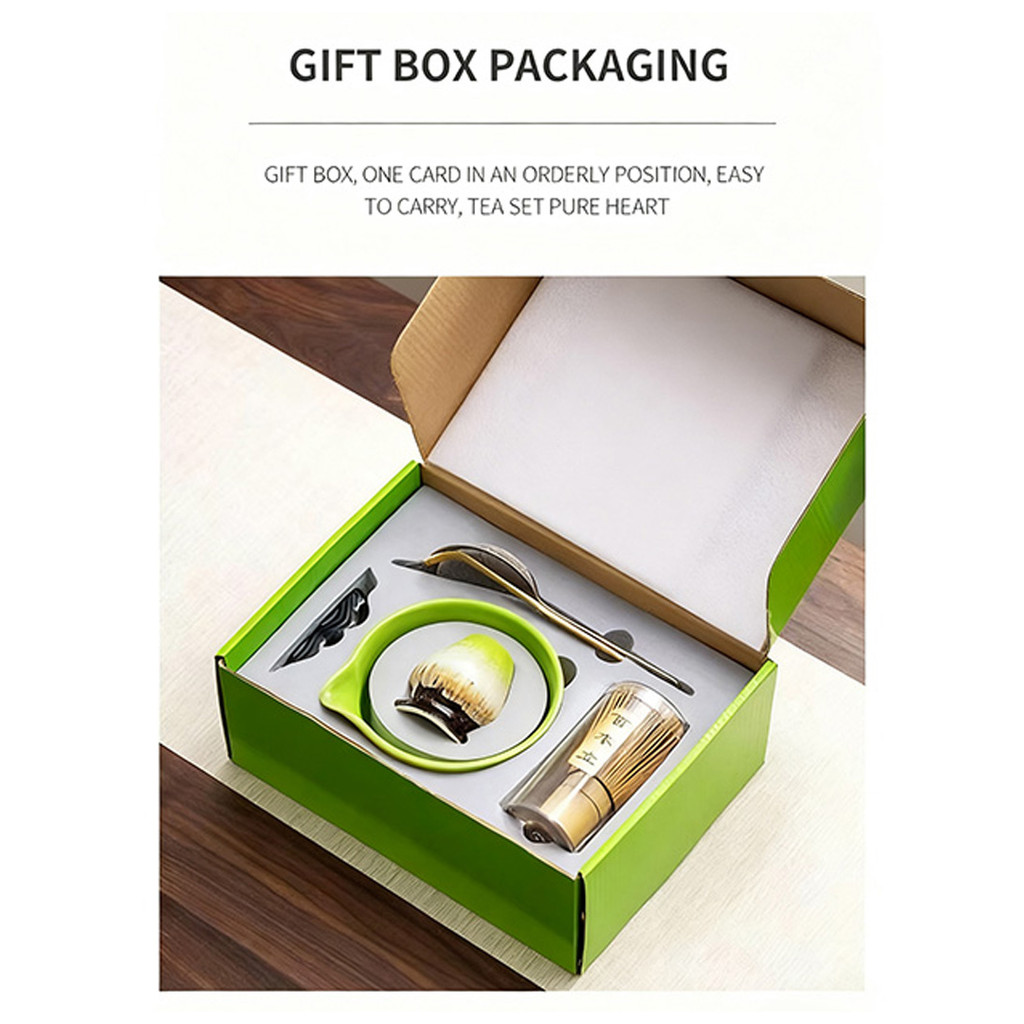 5PCS Traditional Matcha Whisk Set Bamboo Scoop Ceramic Matcha Bowl Gift ...
