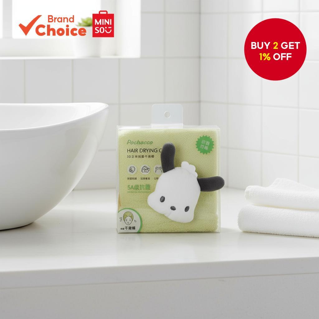 MINISO sanrio collection - cute 3d antibacterial hair drying cap with ...