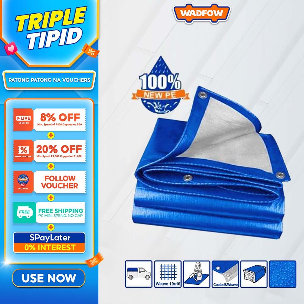 Wadfow Thick PE Material Polyethylene Tarpauline Trapal 3m x 3m WTQ1833 ...