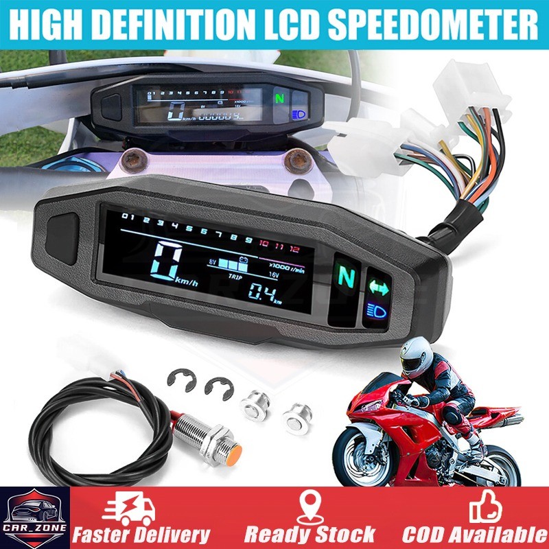 Motorcycle Speedometer Oil Gauge Tachometer Universal Digital Meters ...