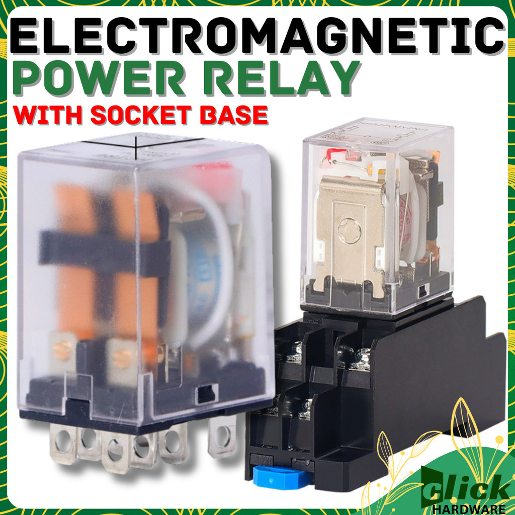 Electromagnetic Power Relay General Purpose Mini Relays w/Socket Base ...